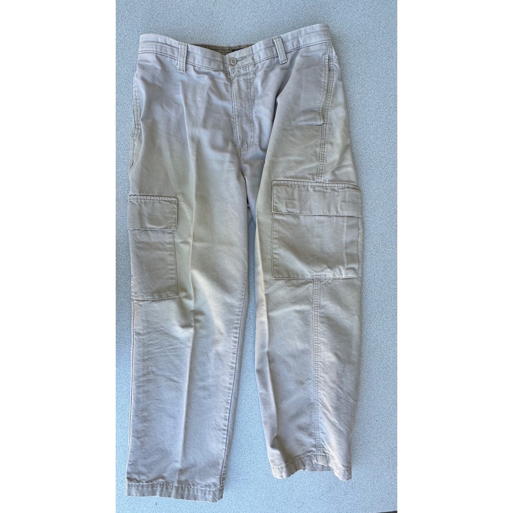 Dockers Mens Tan Khaki Cargo Pants 100% Cotton Straight Leg 34x29 Workwear